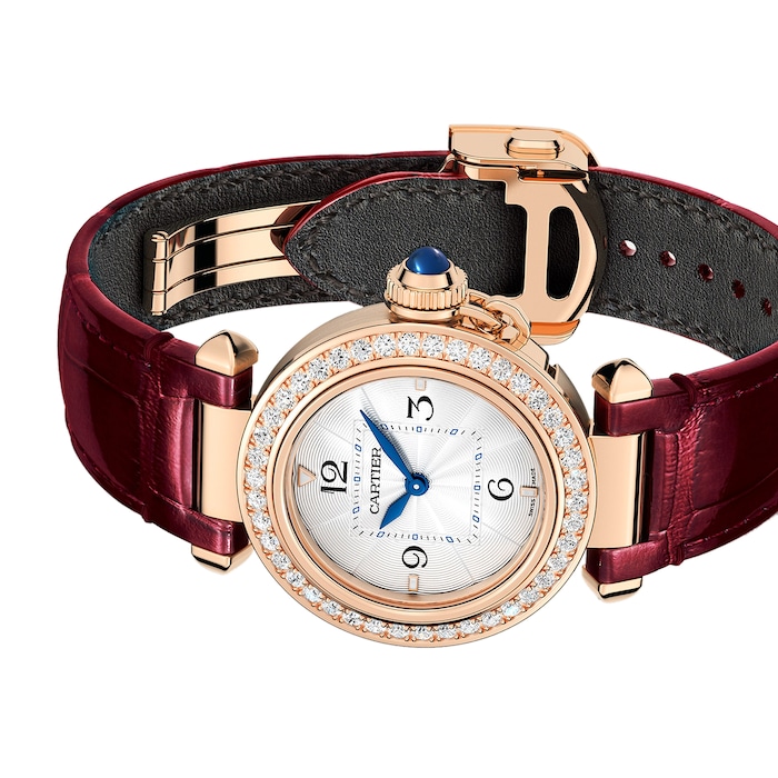 Cartier Pasha De Cartier Watch 30mm, High Autonomy Quartz Movement, Rose Gold, Interchangeable Leather Straps