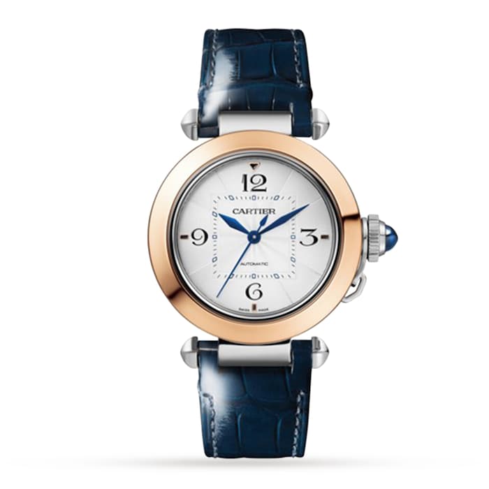 Cartier Pasha De Cartier 35mm, Automatic Movement, Rose Gold And Steel, Interchangeable Metal And Leather Straps