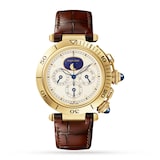 Cartier Pasha De Cartier Watch, 38mm, Yellow, Leather, Full Calender, Moon Phase