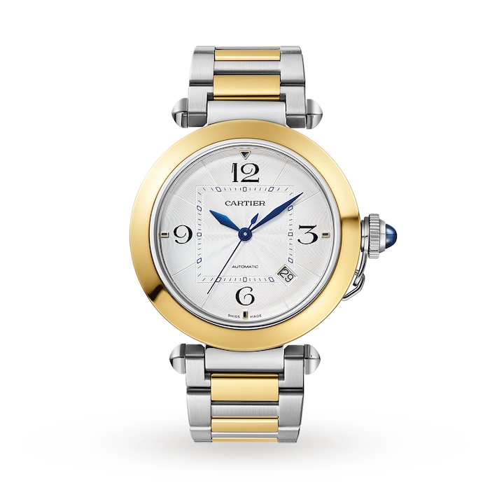 Cartier Pasha De Cartier 41mm, Automatic Movement, Yellow Gold And Steel, Interchangeable Metal And Leather Straps