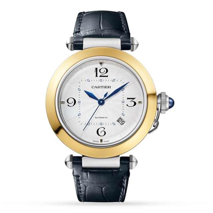 Cartier Pasha De Cartier 41mm, Automatic Movement, Yellow Gold And Steel, Interchangeable Metal And Leather Straps