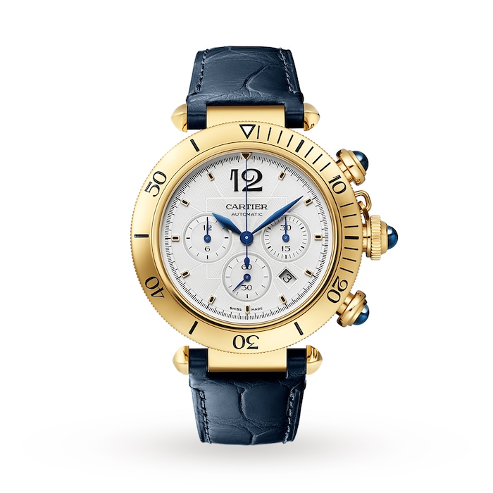 Cartier Pasha De Cartier 41mm, Chronograph, Automatic Movement, Yellow Gold, Interchangeable Leather Straps