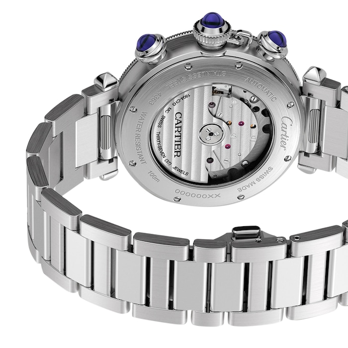 Cartier Pasha De Cartier 41mm, Chronograph, Automatic Movement, Steel, Interchangeable Metal And Leather Straps