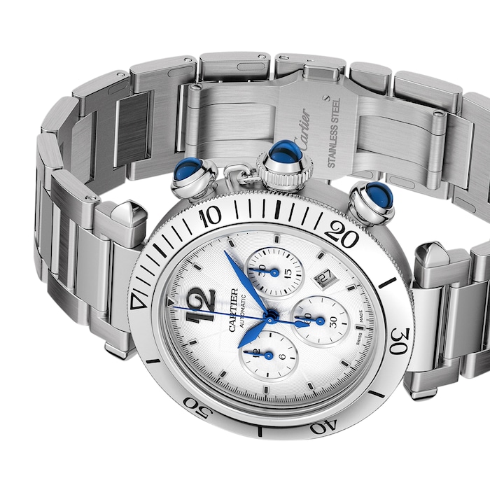 Cartier Pasha De Cartier 41mm, Chronograph, Automatic Movement, Steel, Interchangeable Metal And Leather Straps