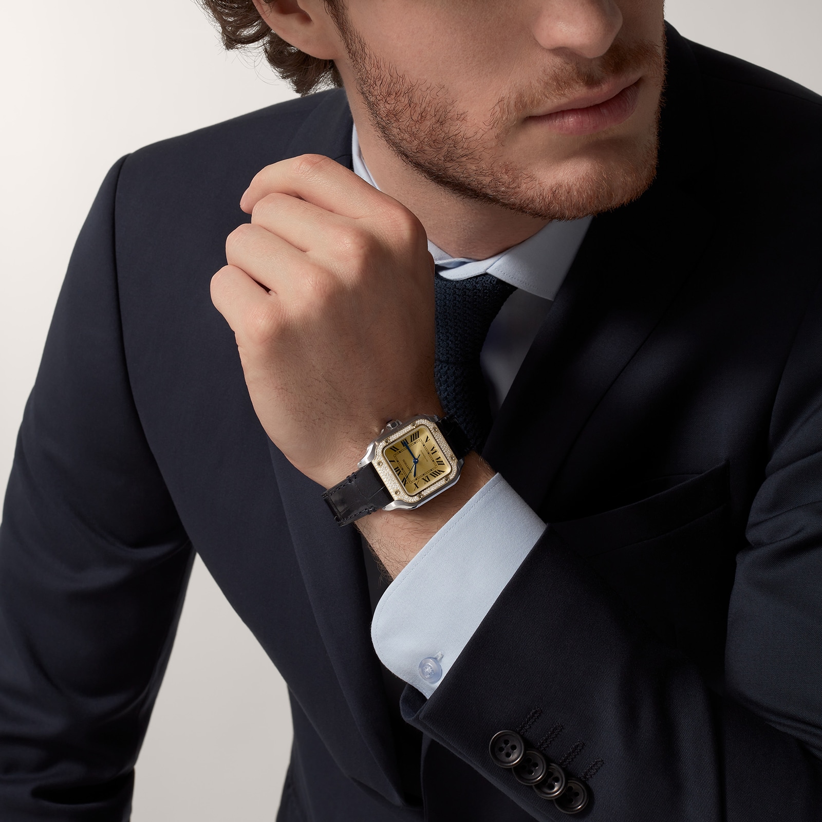 Cartier Santos De Cartier Medium Model, Mechanical Movement With Automatic Winding Cartier Santos De Cartier Medium Model, Mechanical Movement With Automatic Winding