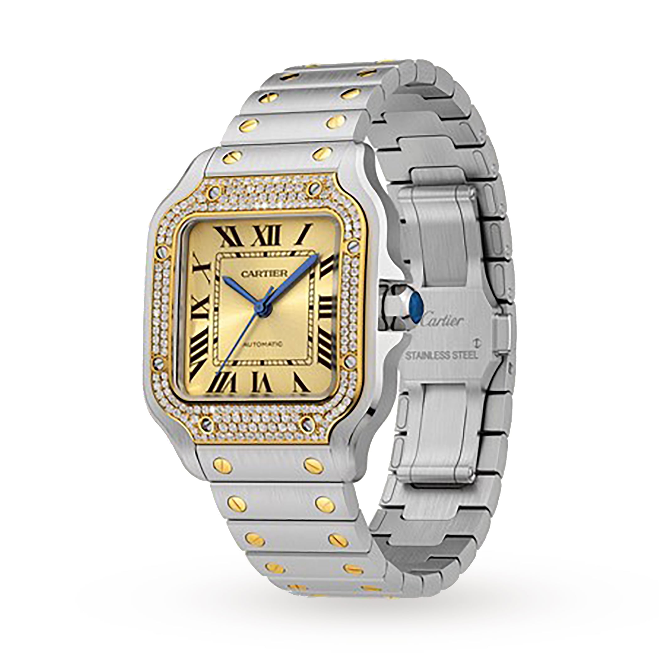 Cartier Santos De Cartier Medium Model, Mechanical Movement With Automatic Winding Cartier Santos De Cartier Medium Model, Mechanical Movement With Automatic Winding