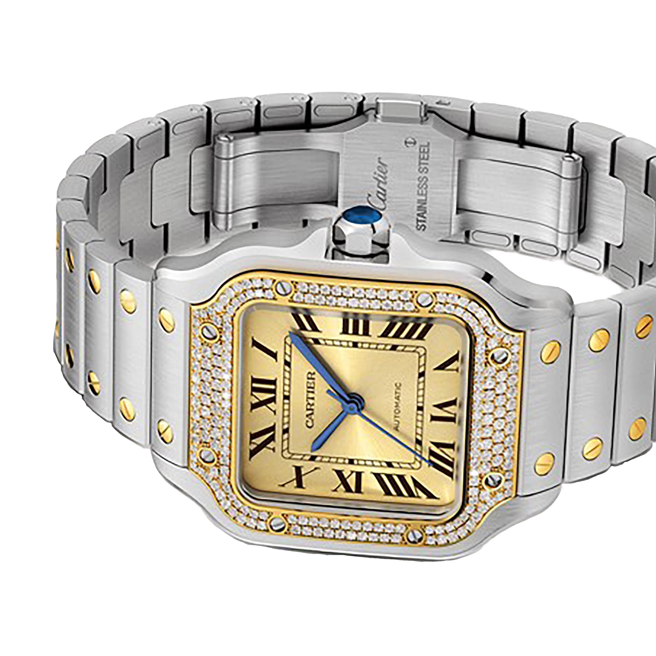 Cartier Santos De Cartier Medium Model, Mechanical Movement With Automatic Winding Cartier Santos De Cartier Medium Model, Mechanical Movement With Automatic Winding