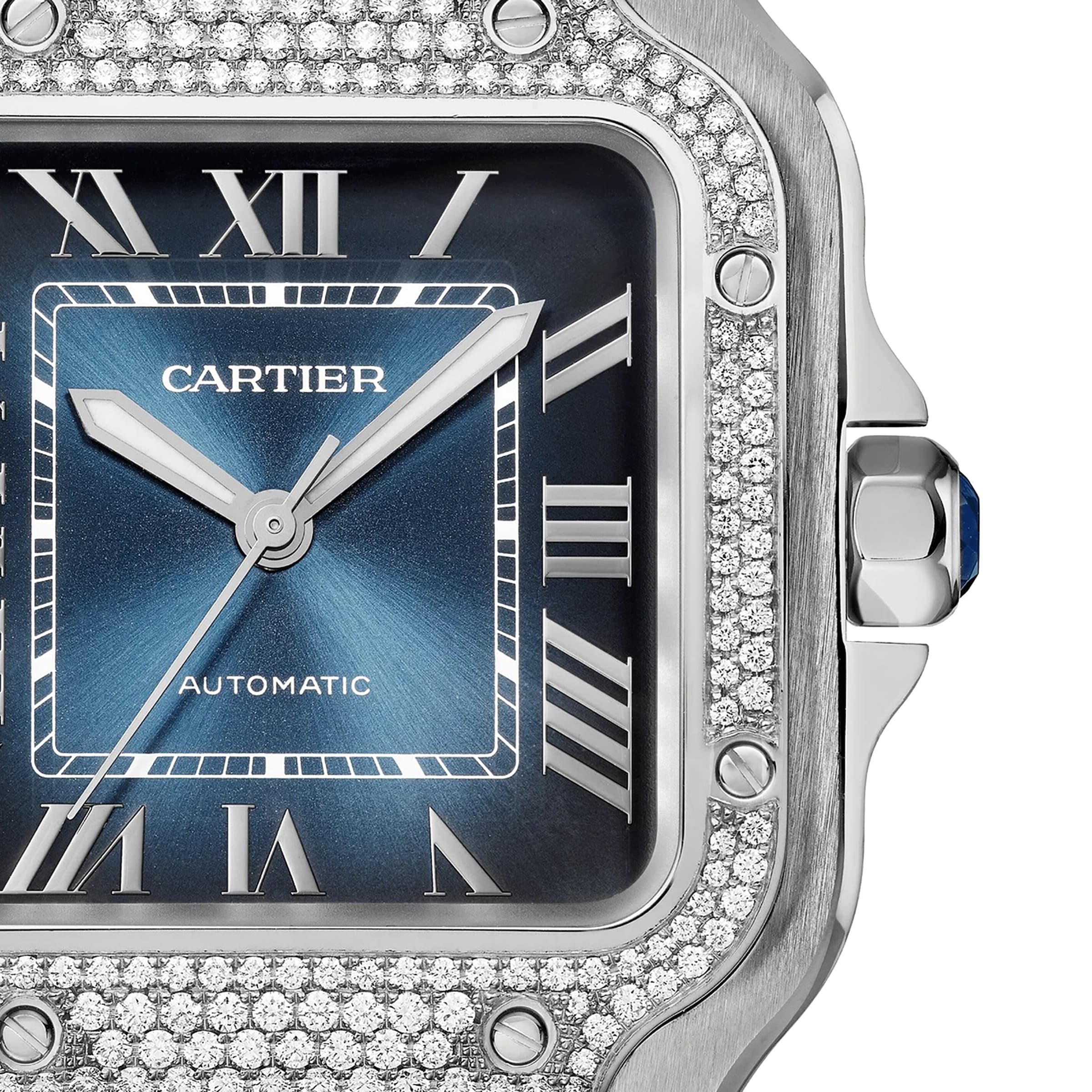 santos De Cartier Watch Medium Model Mechanical Movement With Automatic Winding