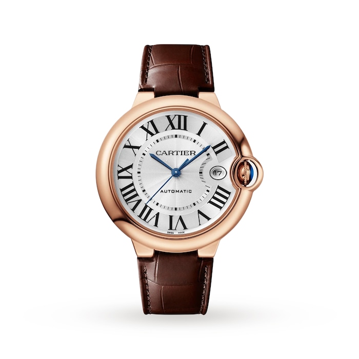 Cartier Ballon Bleu De Cartier Watch, 40mm, Automatic Movement, 18k Rose Gold, Leather