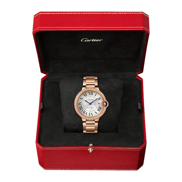 Cartier Ballon Bleu De Cartier Watch, 40mm, Automatic Movement, Rose Gold, Diamonds