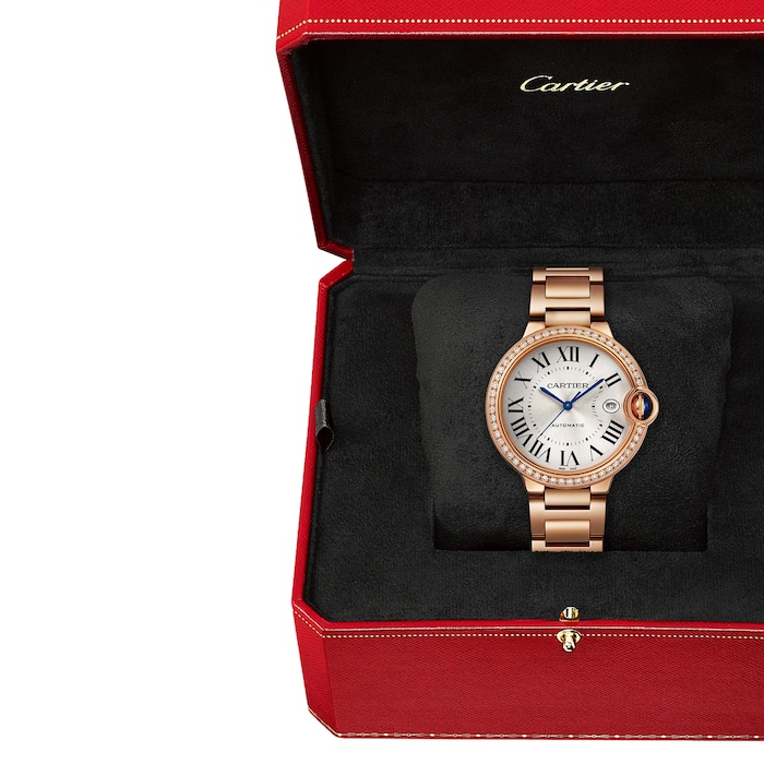 Cartier Ballon Bleu De Cartier Watch, 40mm, Automatic Movement, Rose Gold, Diamonds