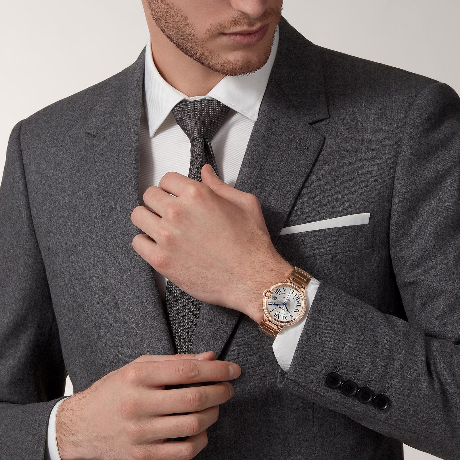 Cartier Ballon Bleu De Cartier Watch, 40mm, Automatic Movement, Rose Gold, Diamonds
