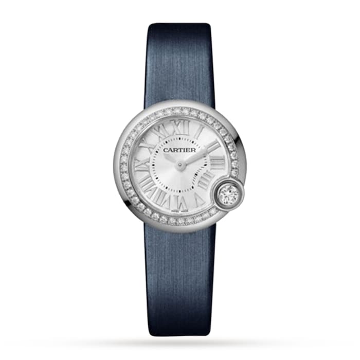 Cartier Ballon Blanc de Cartier Watch 26mm, Steel, Diamonds, Leather
