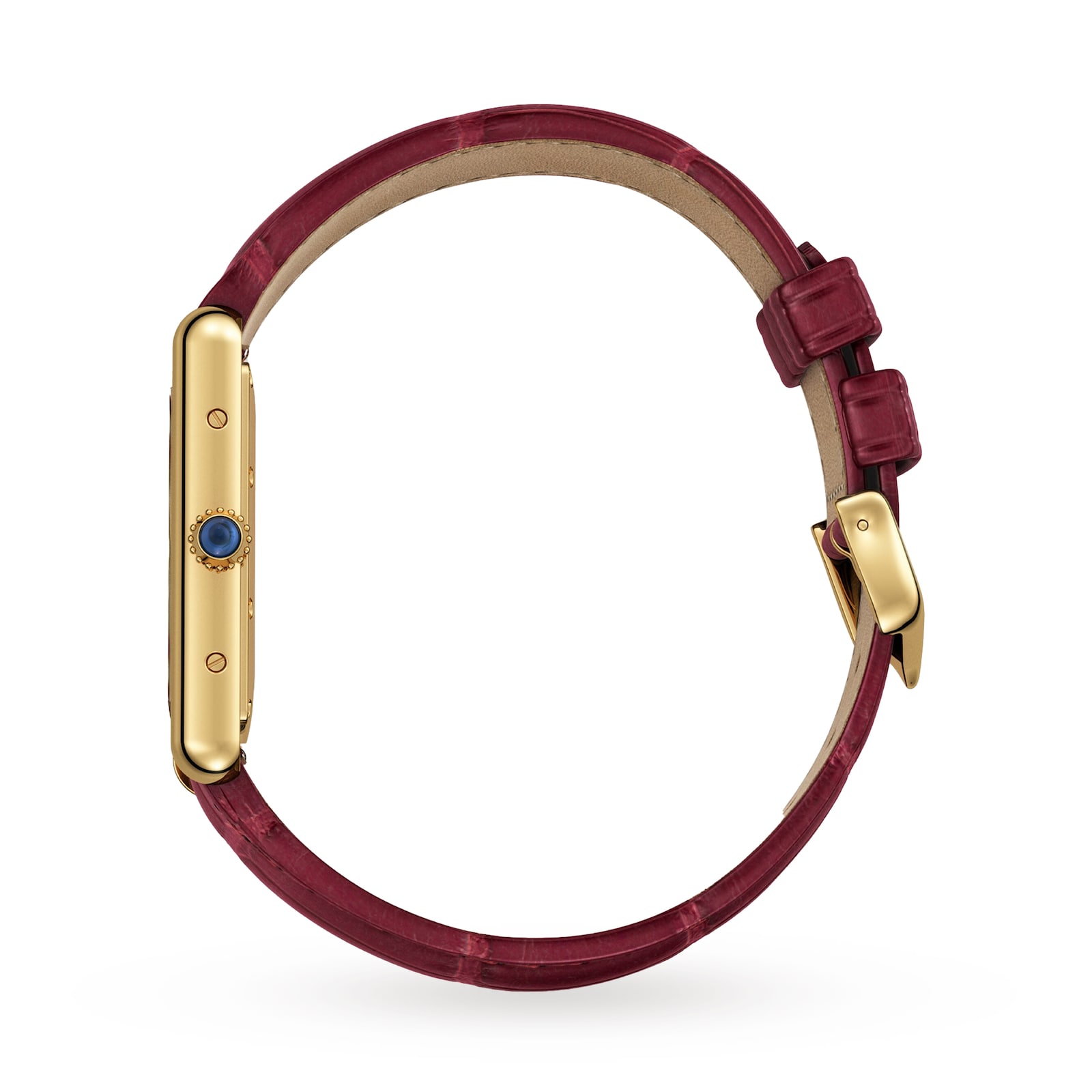 Cartier Tank Louis Cartier Watch, Large Model, Hand-Wound Mechanical Movement, Yellow Gold, Leather