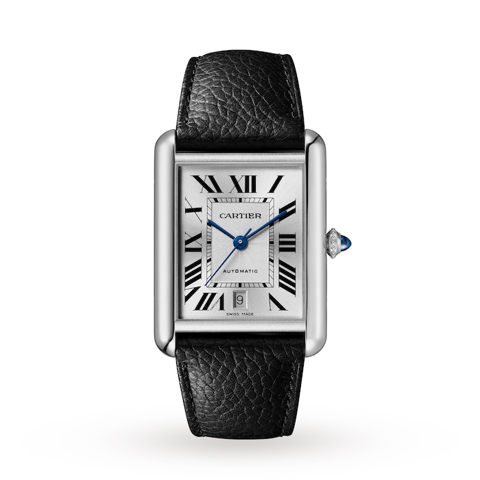 Cartier Tank Must, Extra-large model, automatic movement, steel, leather