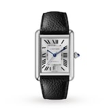 Cartier Tank Must, Extra-large model, automatic movement, steel, leather