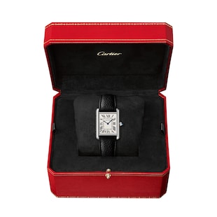 Cartier Tank Must, Large Model, Quartz Movement, Steel, Leather