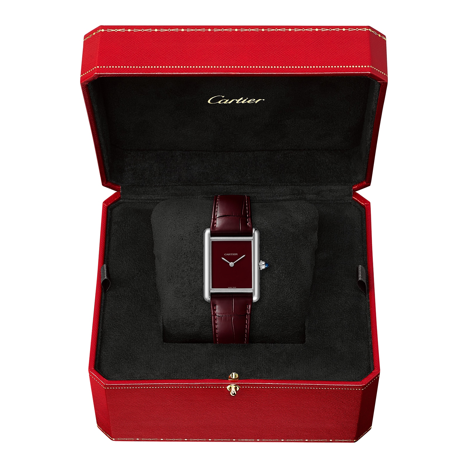 Cartier Tank Must De Cartier, Large Model, Quartz Movement, Steel, Leather Cartier Tank Must De Cartier, Large Model, Quartz Movement, Steel, Leather