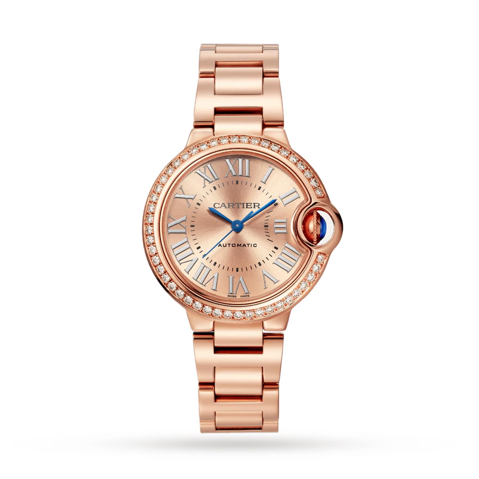 Cartier Ballon Bleu De Cartier Watch 33mm, Automatic Movement, Rose Gold, Diamonds Cartier Ballon Bleu De Cartier Watch 33mm, Automatic Movement, Rose Gold, Diamonds