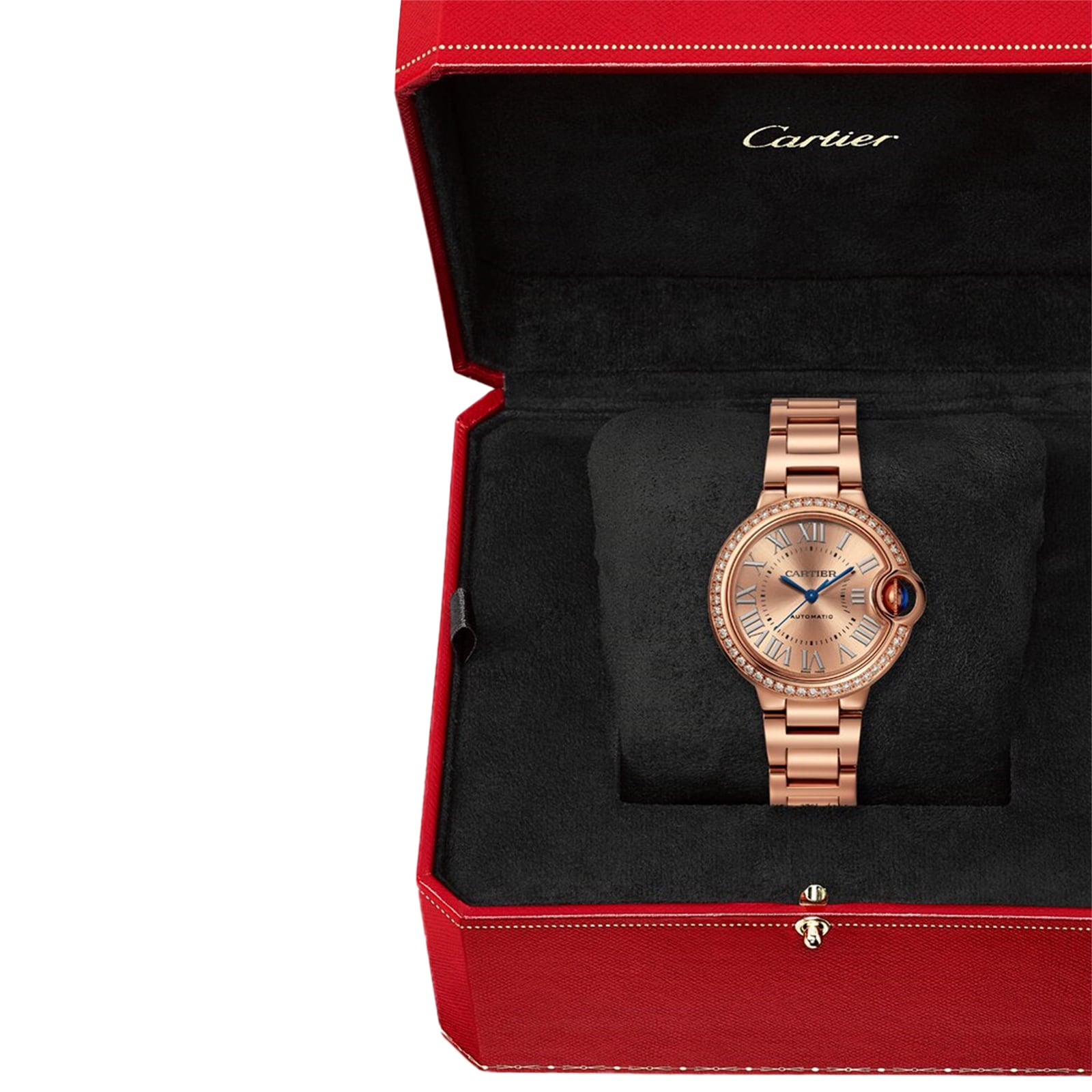 Cartier Ballon Bleu De Cartier Watch 33mm, Automatic Movement, Rose Gold, Diamonds Cartier Ballon Bleu De Cartier Watch 33mm, Automatic Movement, Rose Gold, Diamonds