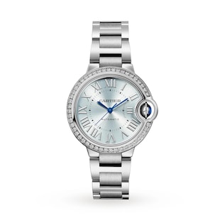 Cartier Ballon Bleu De Cartier Watch 33mm, Automatic Movement, Steel, Diamonds