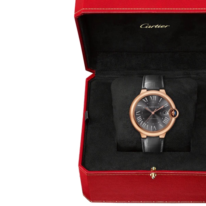 Cartier Ballon Bleu de Cartier Watch 40mm, Automatic Movement, 18k Rose Gold, Leather