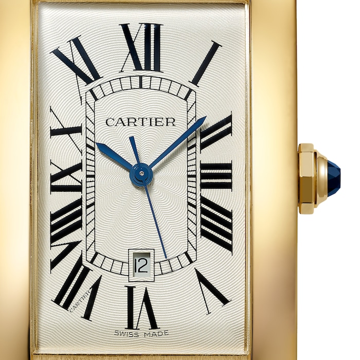 Cartier Tank Américaine Watch Large Model, Yellow Gold, Leather