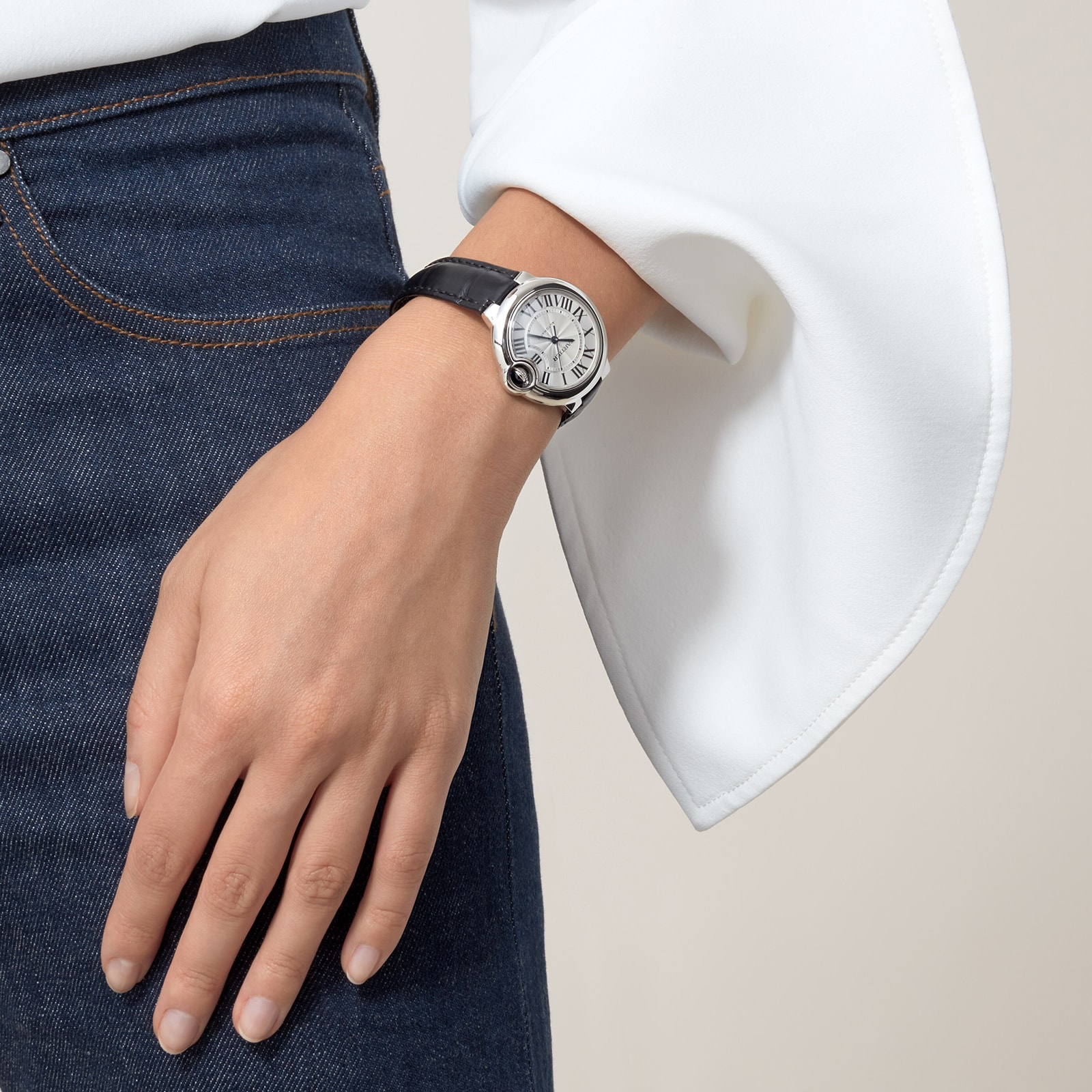 Cartier Ballon Bleu De Cartier Watch, 33mm, Mechanical Movement With Automatic Winding, Steel Cartier Ballon Bleu De Cartier Watch, 33mm, Mechanical Movement With Automatic Winding, Steel