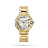 Cartier Ballon Bleu De Cartier Watch 36mm, Mechanical Movement With Automatic Winding, Yellow Gold, Diamonds