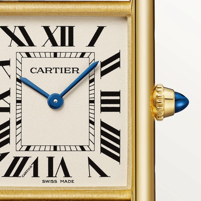 Cartier Tank Louis Cartier Small Quartz Yellow Gold Silver Dial