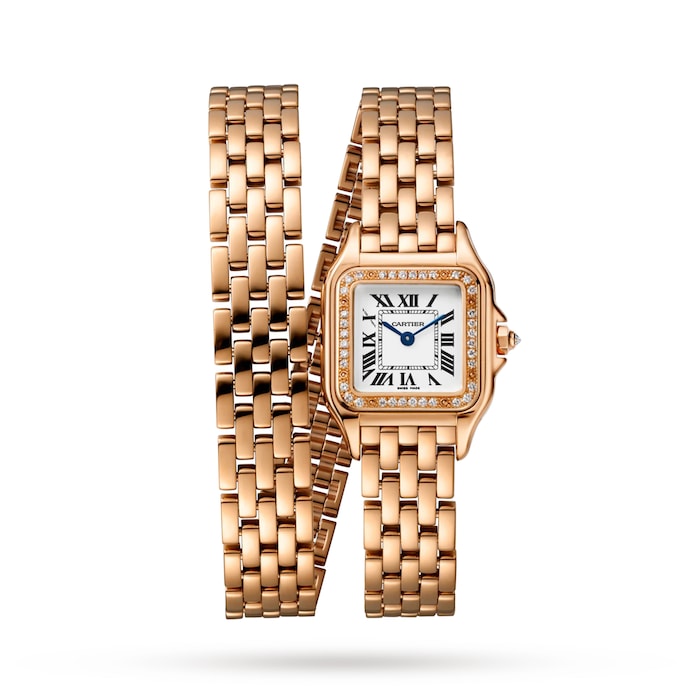 Cartier Panthère De Cartier Watch Small Model, Quartz Movement, Rose Gold, Diamonds