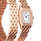 Cartier Panthère De Cartier Watch Small Model, Quartz Movement, Rose Gold, Diamonds