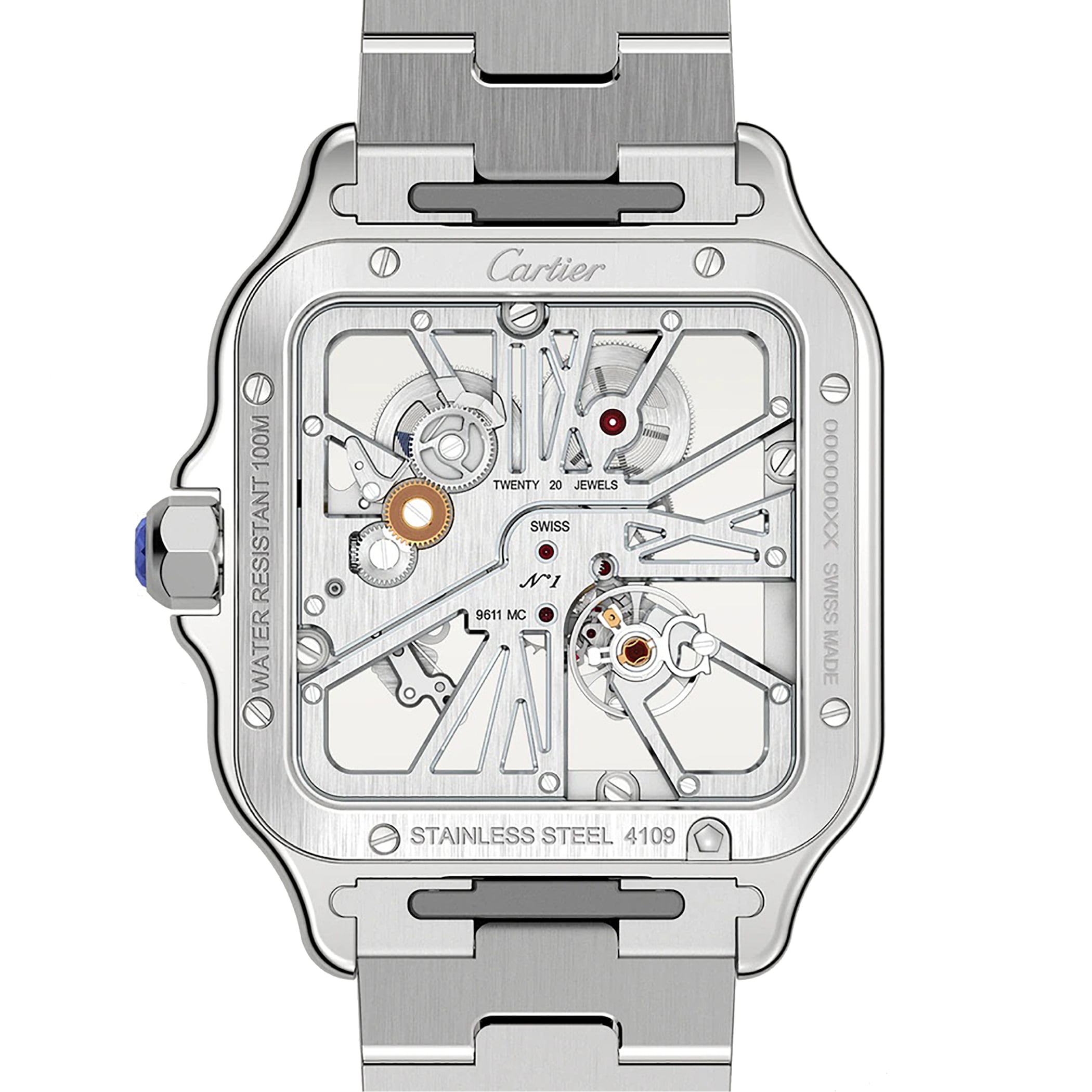 Cartier Santos De Cartier Watch, Large Model, Hand-Wound Mechanical Movement, Steel Cartier Santos De Cartier Watch, Large Model, Hand-Wound Mechanical Movement, Steel