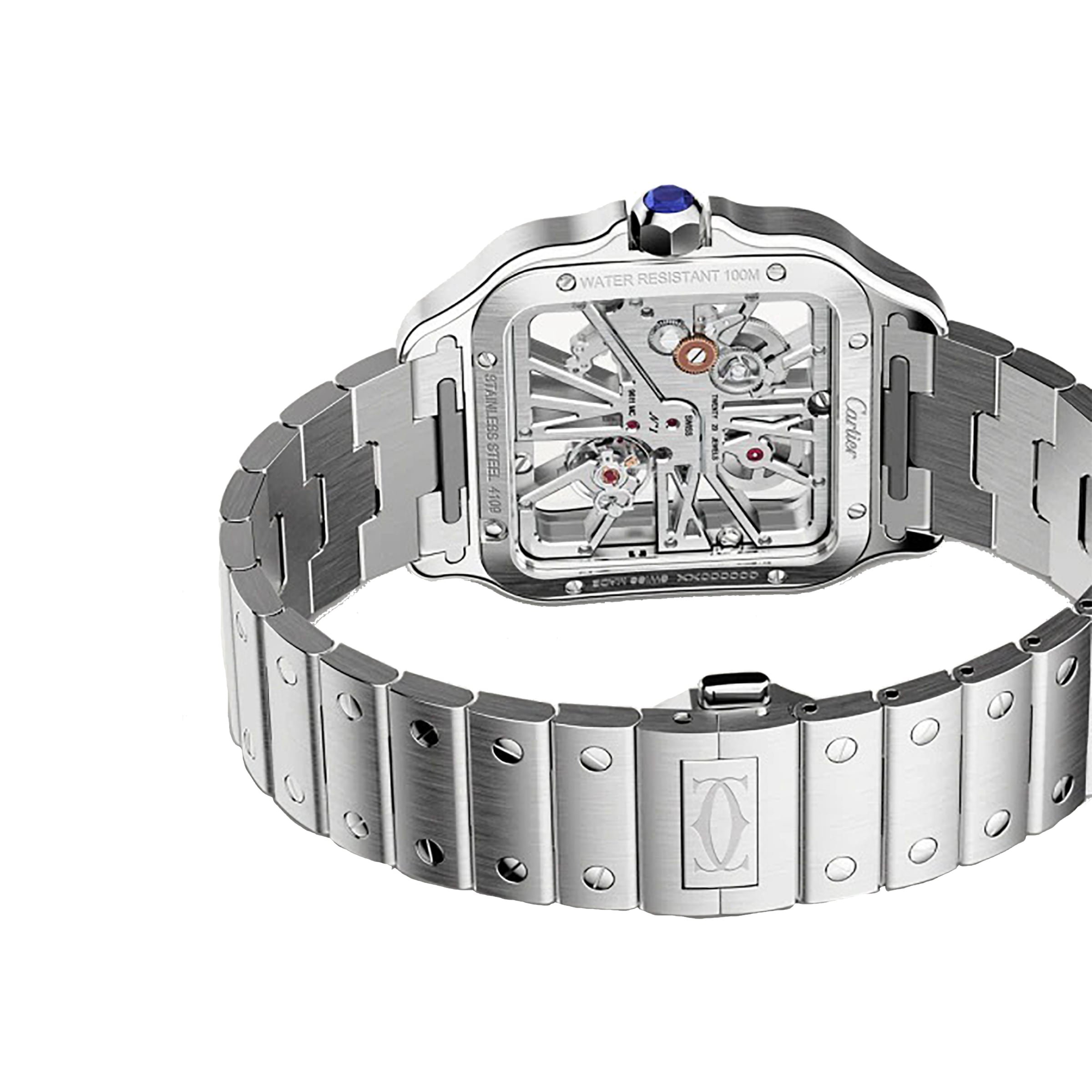 Cartier santos stainless steel watch hot sale