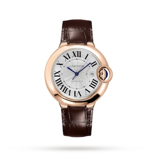 Cartier Ballon Bleu De Cartier Watch 42mm, Automatic Movement, Rose Gold, Leather