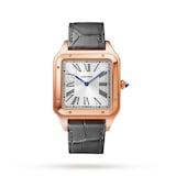 Cartier Santos-Dumont Watch Extra-Large Model, Hand-Wound Mechanical Movement, Rose Gold, Leather