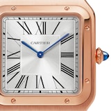 Cartier Santos-Dumont Watch Extra-Large Model, Hand-Wound Mechanical Movement, Rose Gold, Leather