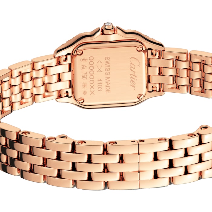 Cartier Panthère De Cartier Watch Mini Model, Quartz Movement, Rose Gold, Diamonds