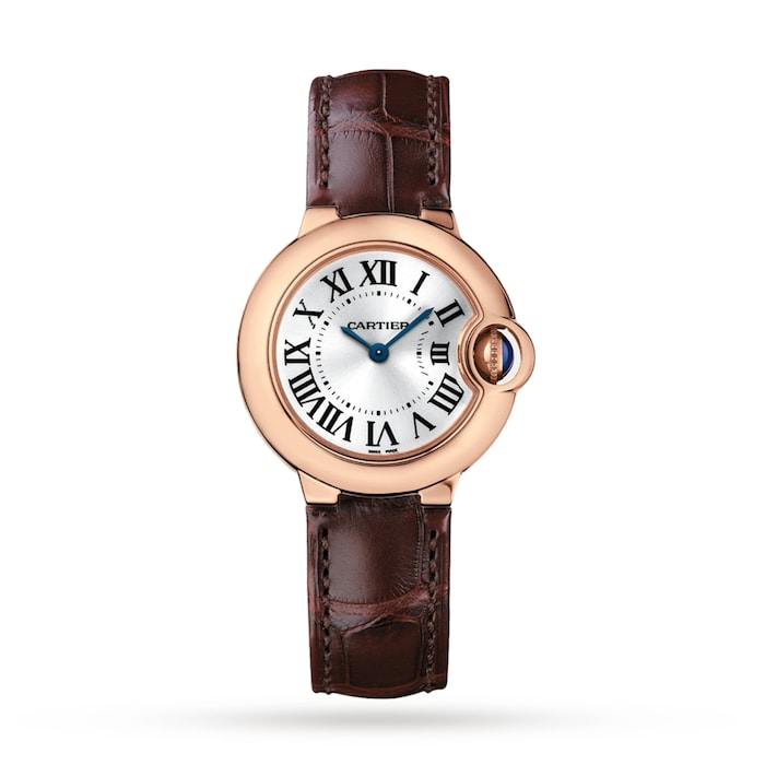 Cartier Ballon Bleu De Cartier Watch 28mm, Quartz Movement, Rose Gold, Leather