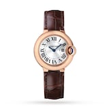 Cartier Ballon Bleu De Cartier Watch 28mm, Quartz Movement, Rose Gold, Leather