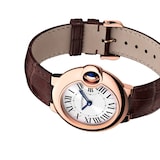 Cartier Ballon Bleu De Cartier Watch 28mm, Quartz Movement, Rose Gold, Leather