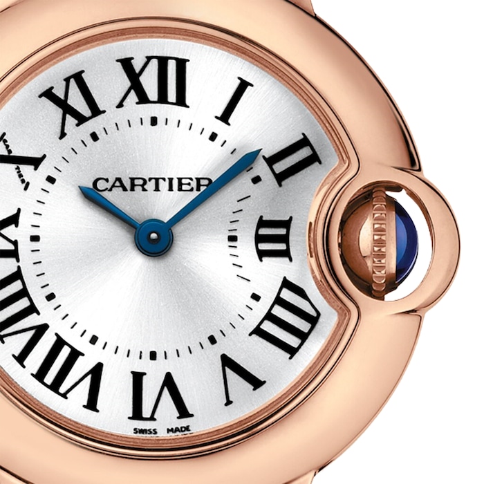 Cartier Ballon Bleu De Cartier Watch 28mm, Quartz Movement, Rose Gold, Leather