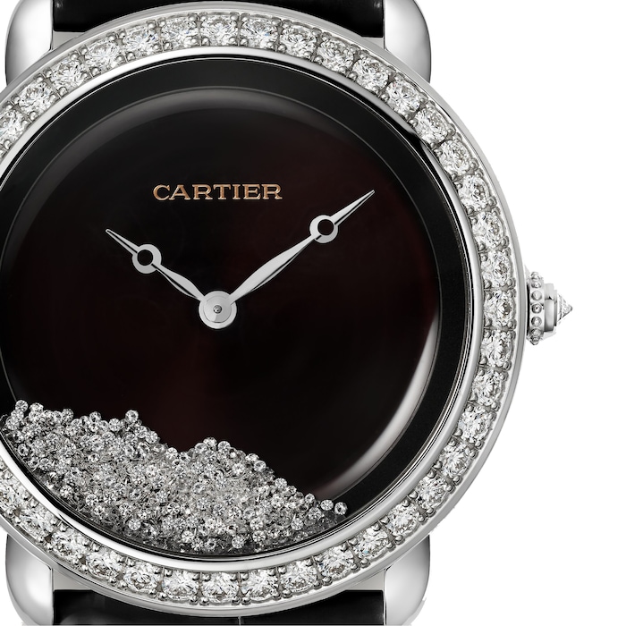 Cartier Révélation D'une Panthère Watch 37mm, Rhodiumized White Gold, Diamonds, Leather