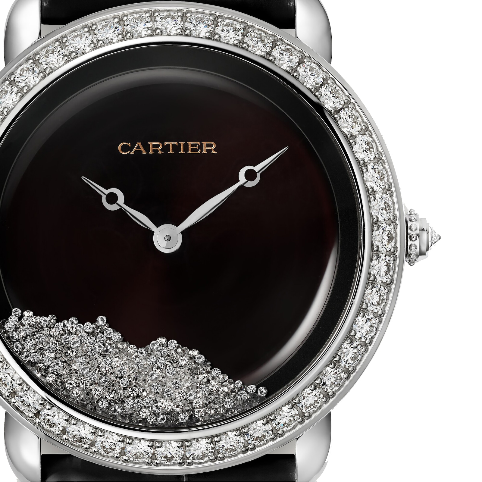 Cartier Révélation D'une Panthère Watch 37mm, Rhodiumized White Gold, Diamonds, Leather