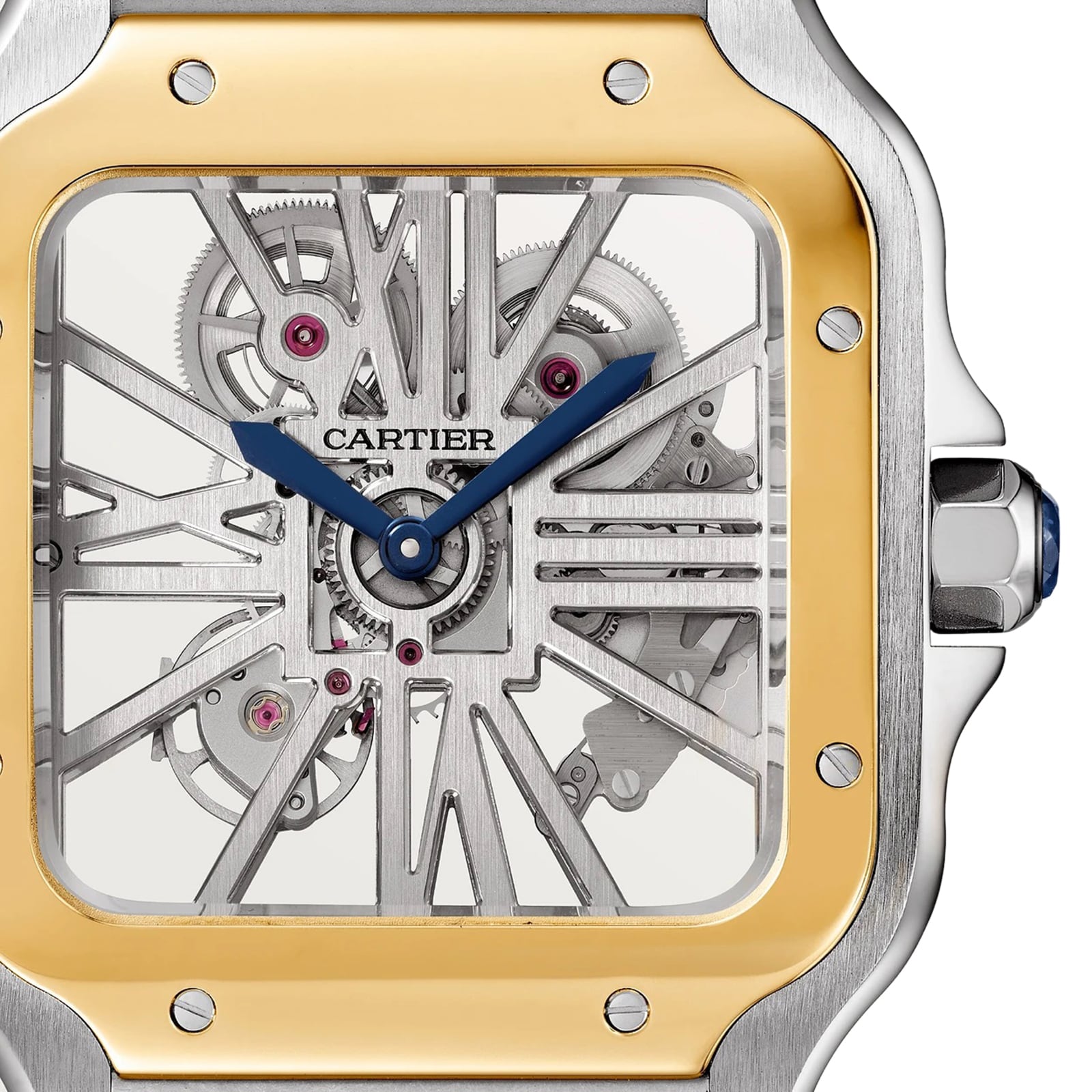 Cartier Santos De Cartier Watch, Large Model, Manual Winding, Steel Case, Yellow Gold