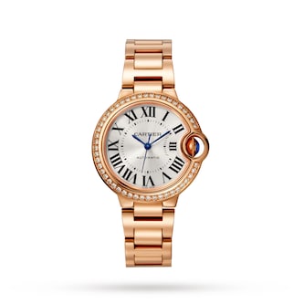 Cartier Ballon Bleu De Cartier Watch 33mm, Mechanical Movement With Automatic Winding, Rose Gold, Diamonds Cartier Ballon Bleu De Cartier Watch 33mm, Mechanical Movement With Automatic Winding, Rose Gold, Diamonds