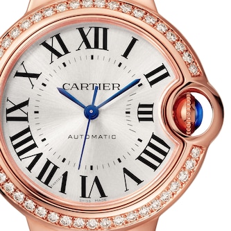 Cartier Ballon Bleu De Cartier Watch 33mm, Mechanical Movement With Automatic Winding, Rose Gold, Diamonds Cartier Ballon Bleu De Cartier Watch 33mm, Mechanical Movement With Automatic Winding, Rose Gold, Diamonds