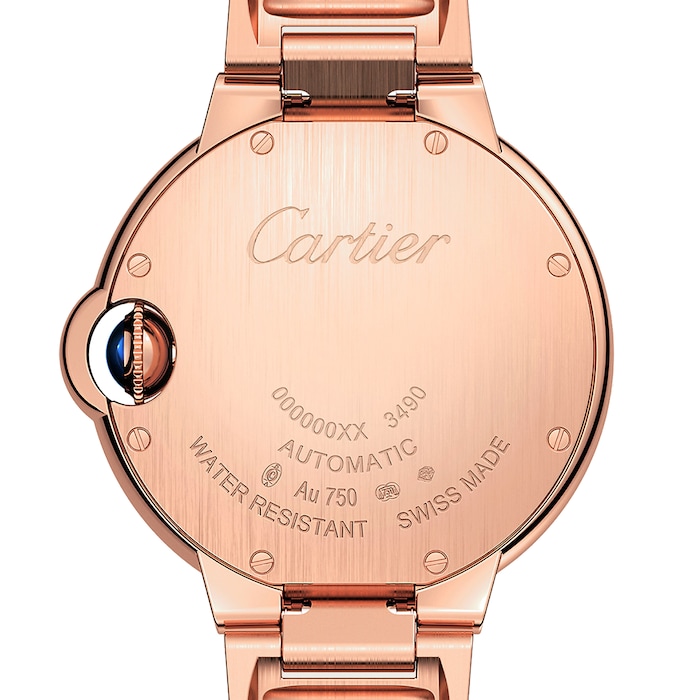 Cartier Ballon Bleu De Cartier Watch 33mm, Mechanical Movement With Automatic Winding, Rose Gold, Diamonds