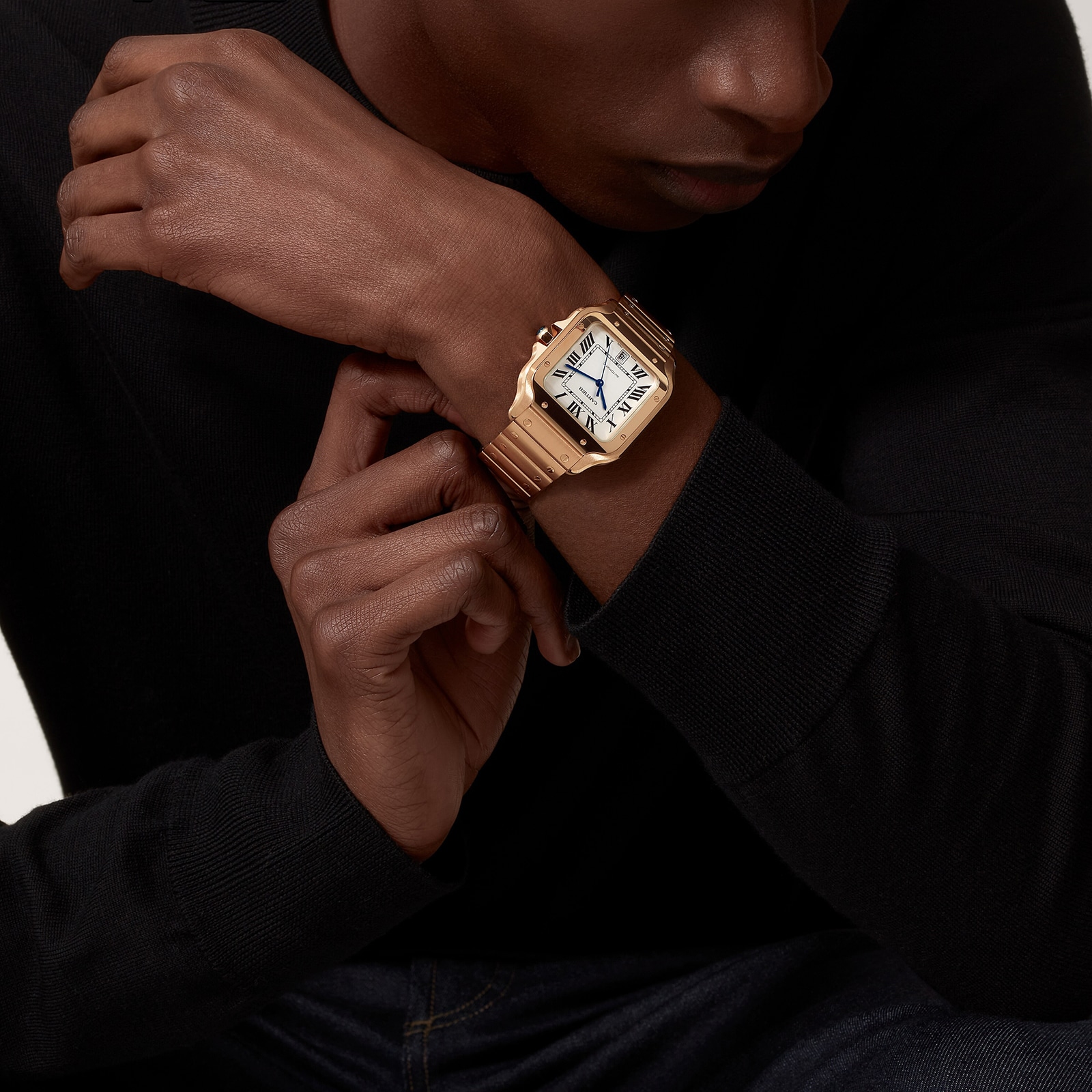 Cartier Santos De Cartier Watch, Large Model, Mechanical Movement With Automatic Winding, Calibre 1847 MC Rose Gold