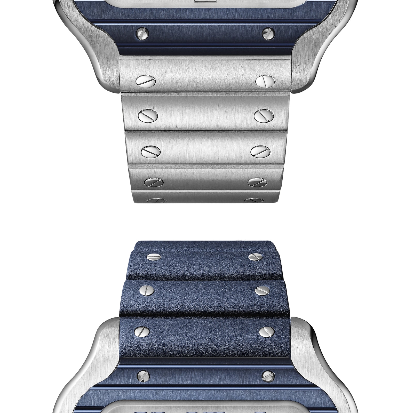 Cartier Santos De Cartier Large Model, Automatic Movement, Steel, PVD, Interchangeable Metal And Rubber Straps